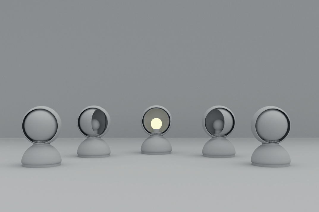 render di gesso lampada Eclisse