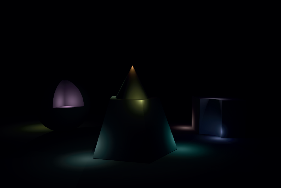 render di gesso per sudio delle luci puntiformi